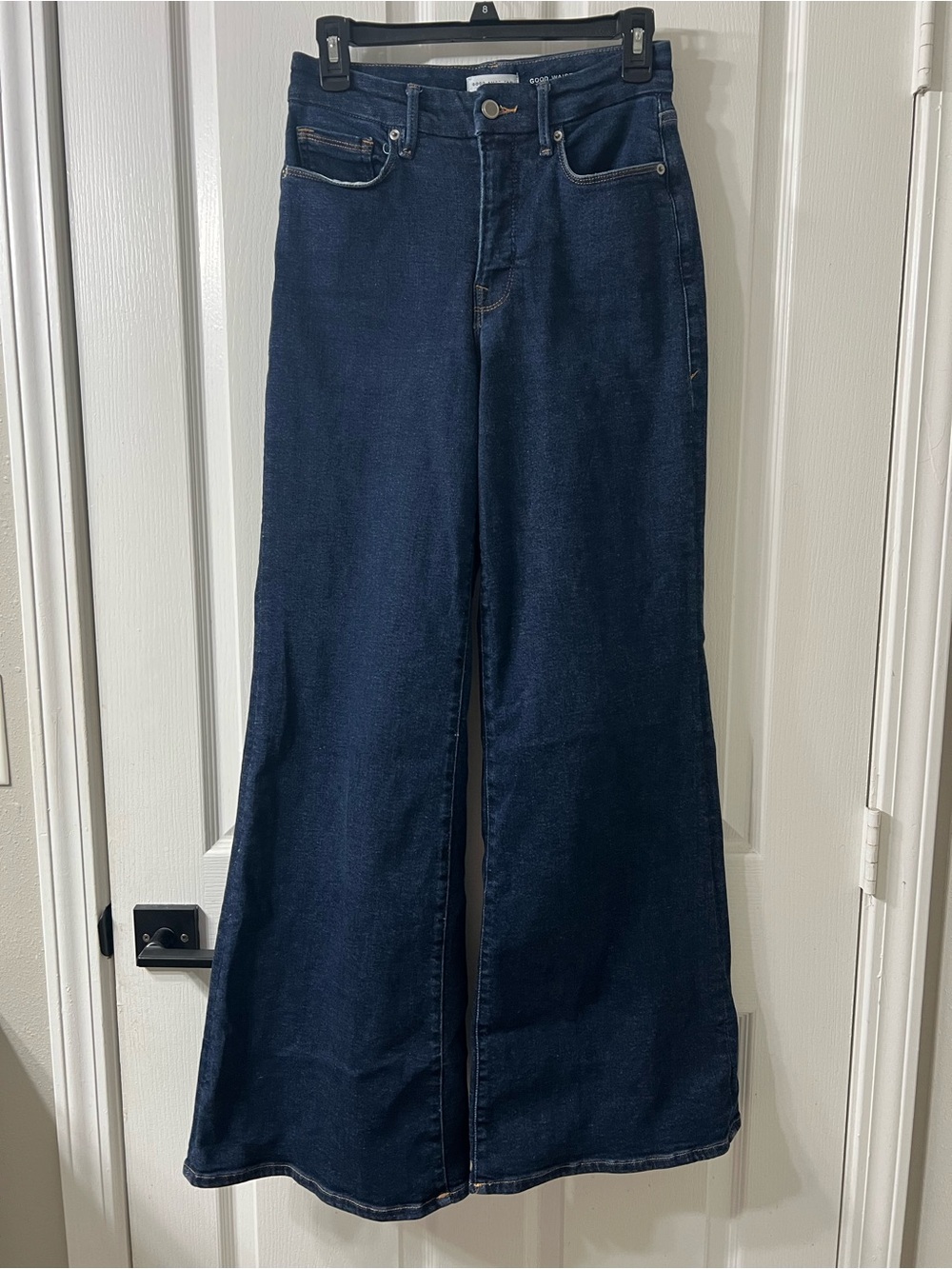 Good American Dark Indigo Wide-Leg Jeans
